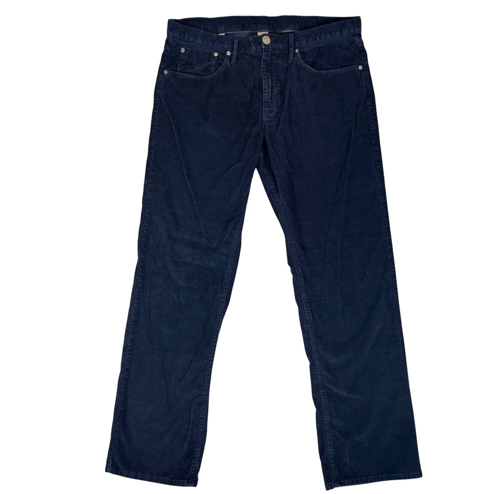 Burberry Brit Mens Navy Blue Corduroy Straight Leg Five Pocket Pants